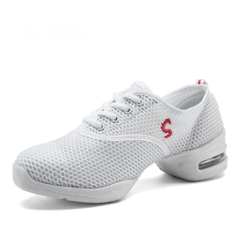 Женские кроссовки для джазовых танцев дышащие сетчатые на шнуровке