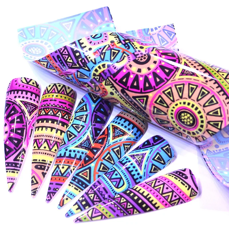 

2022 New Nail Foil Polish Stickers Mix Rose Flower Transfer Foil Nails Decal Sliders For Nail Art Decoration Manicure Designs