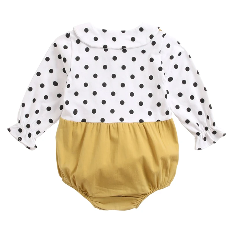 Детский милый комбинезон в горошек с длинными рукавами для девочек боди детская