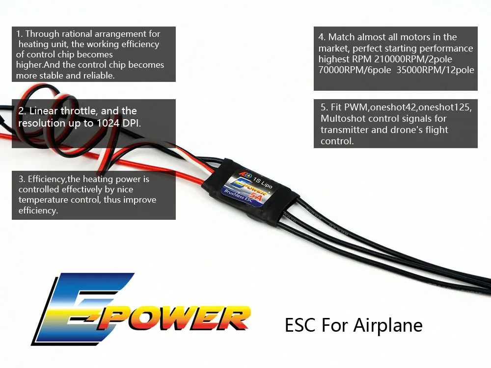 Контроллер скорости для Дронов и самолетов без щеток ESC 5A/1S|esc control electronics|esc 14control gsm
