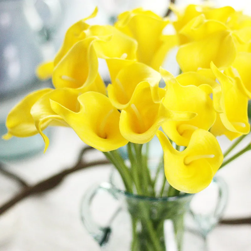 1PCS 5.5CM PU Artificial Flowers Calla Lily Bunch Fake Flower Bouquet Table Home Wedding Decoration Fall Decor | Дом и сад