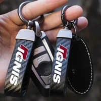 for suzuki ignis key fob cover car accessories carbon fiber texture key rings keychain keyring auto vehicle key chain key bag