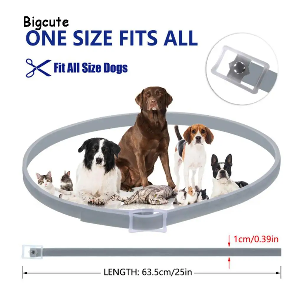 Регулируемый ошейник от насекомых для кошек и собак 8 месяцев защиты домашних