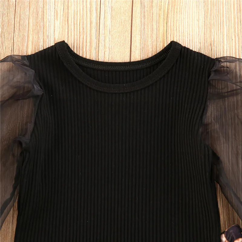 Летние Праздничные комплекты одежды в стиле бохо для маленьких девочек черные