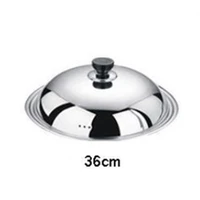 36 cm useful cooking wok pan lids stainless steel universal pan cover visible replaced lid frying wok pot semicircle wok cover