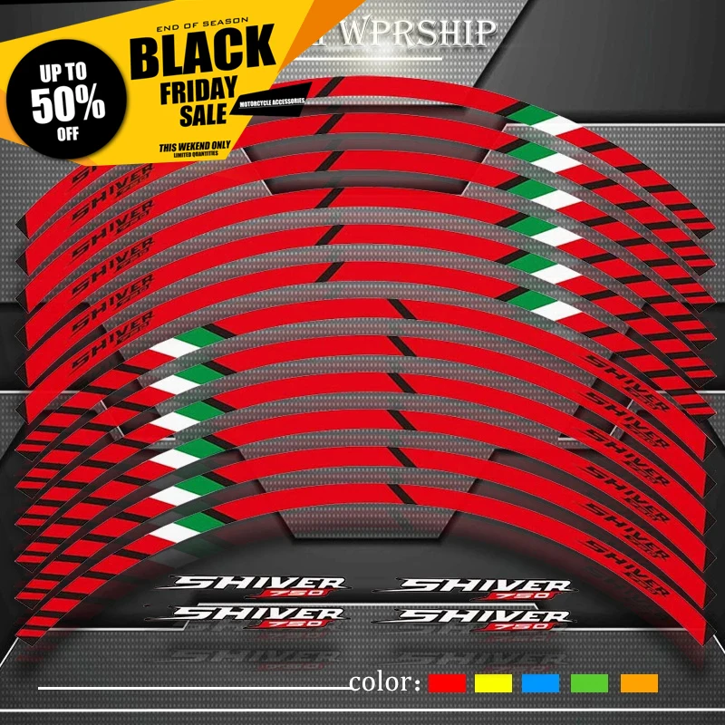 

High Quality Motorcycle Wheel stickers Thick Edge Outer Rim Sticker Stripe Wheel Decals For APRILIA SHIVER 750 SHIVER750