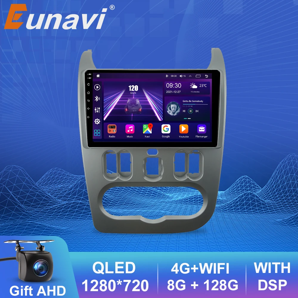 

Автомагнитола Eunavi 2din Android для Renault Logan 1 Sandero 2009-2015 Lada Largus Lergus 2012-2020 Dacia Duster 2010-2017