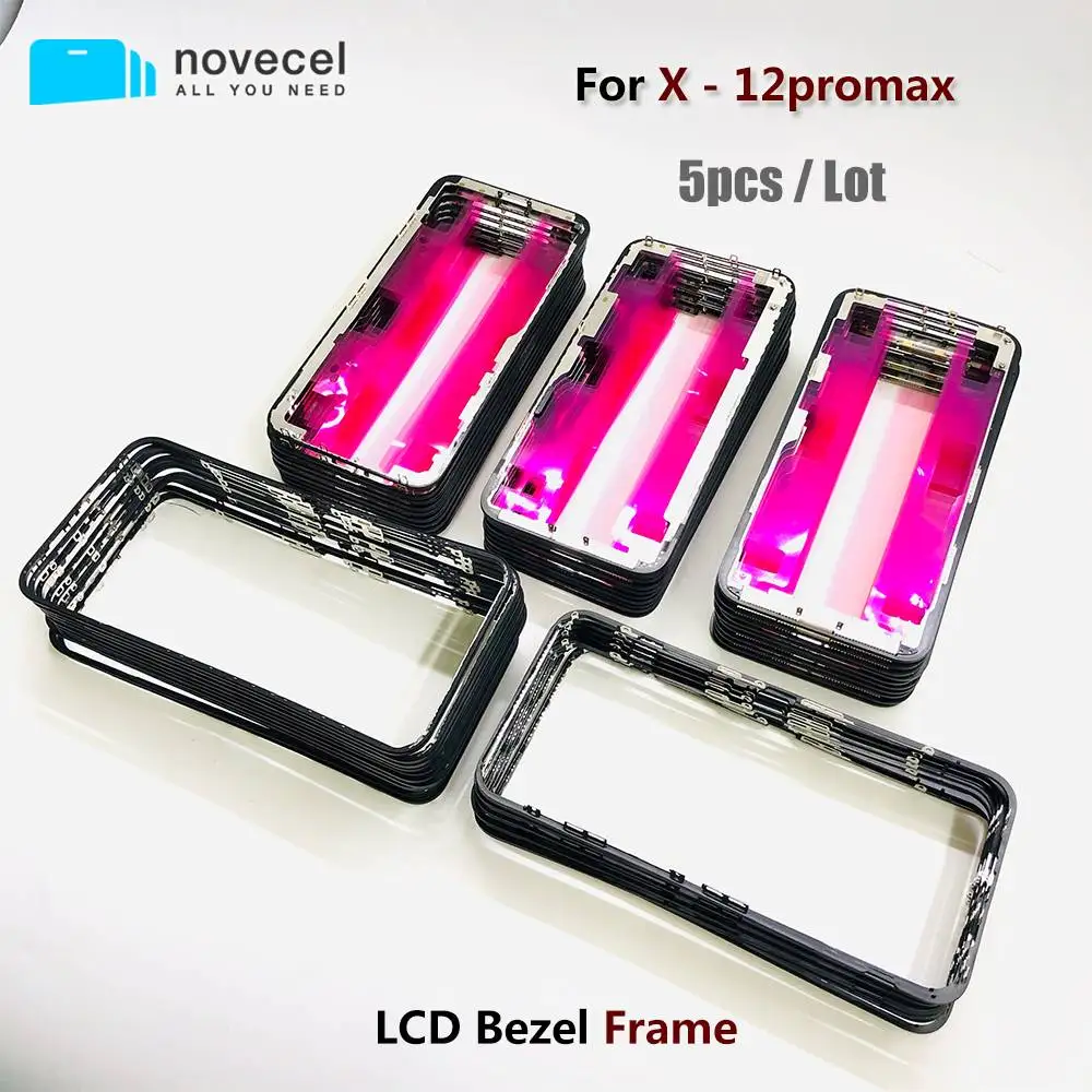 5 шт./лот высокое качество ORI передняя рамка с клейкая лента для iPhone 12 11 pro X Xs Max ЖК