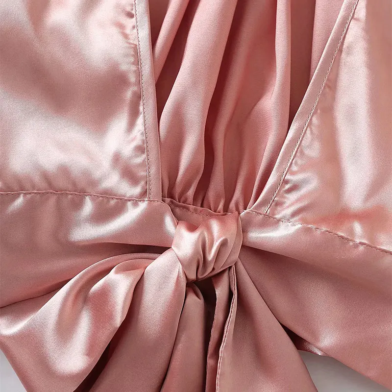 

Women's Blouse Bow Tie Backless Patchwork Turtleneck Long Sleeve Ruffle Pleated Ladies Top 2021 Summer Sexy Party Ladies Clothes