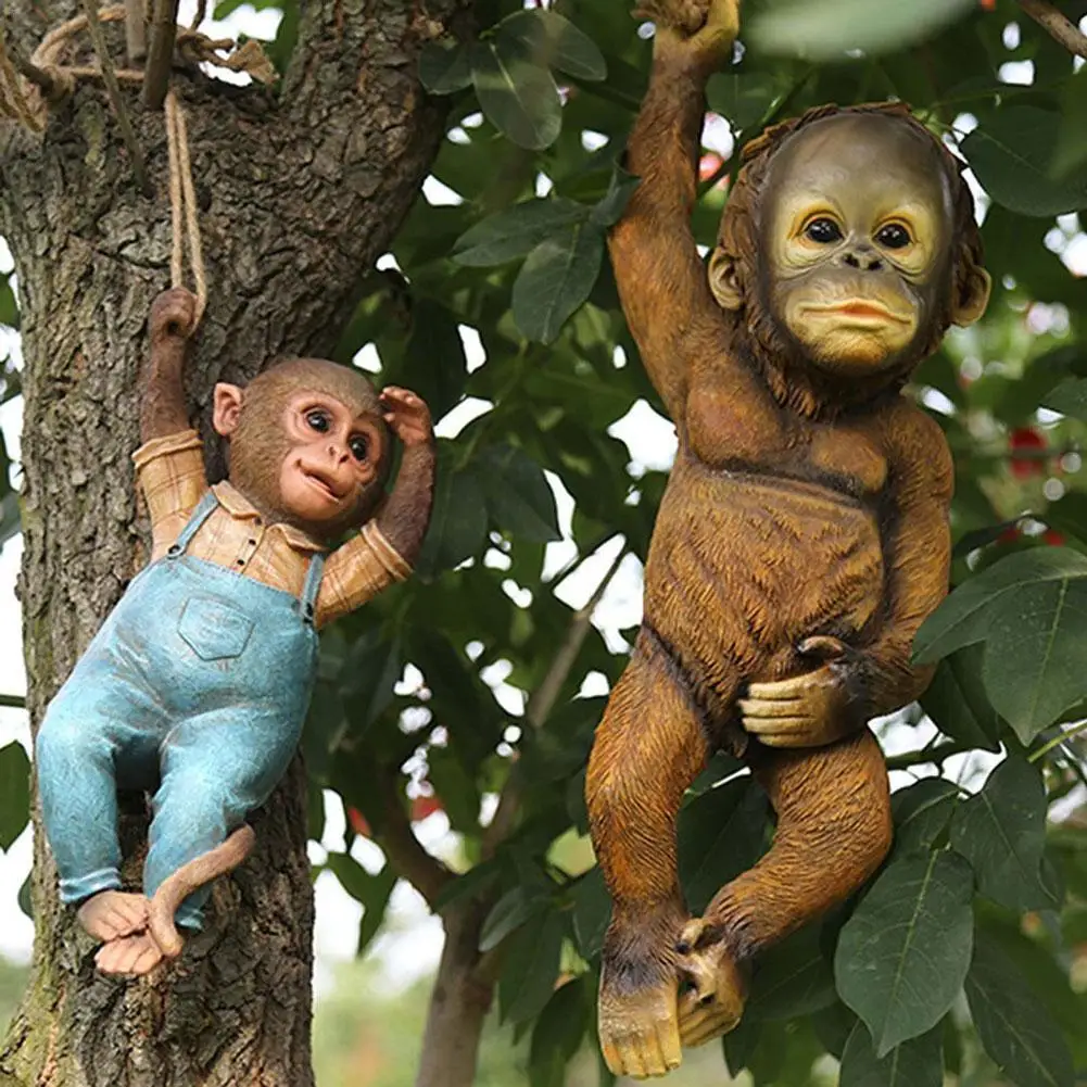 

Garden Courtyard Tree Pendant Gardening Landscaping Simulation Animal Resin Little Monkey Creative Decoration Ornaments
