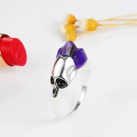 couple ring women ring skull shape inlaid purple cubic zirconia romantic couple give girlfriend surprise gift anniversary gift