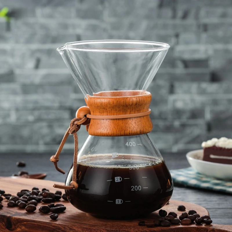 Ecocoffee Термостойкое стекло 400 мл кофейник бариста Кофеварка залить кофе сервер