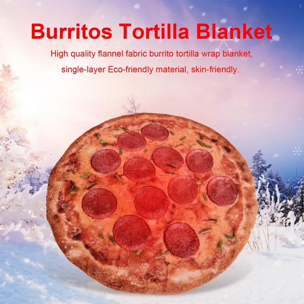 Одеяло для пиццы осенне-зимнее фланелевое одеяло креативное круглое мягкое