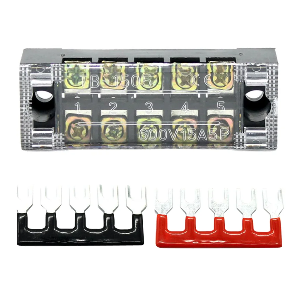 600V 15Amp 5 позиций двухрядный винтовой блок с клеммными барьерными полосками|Кабели