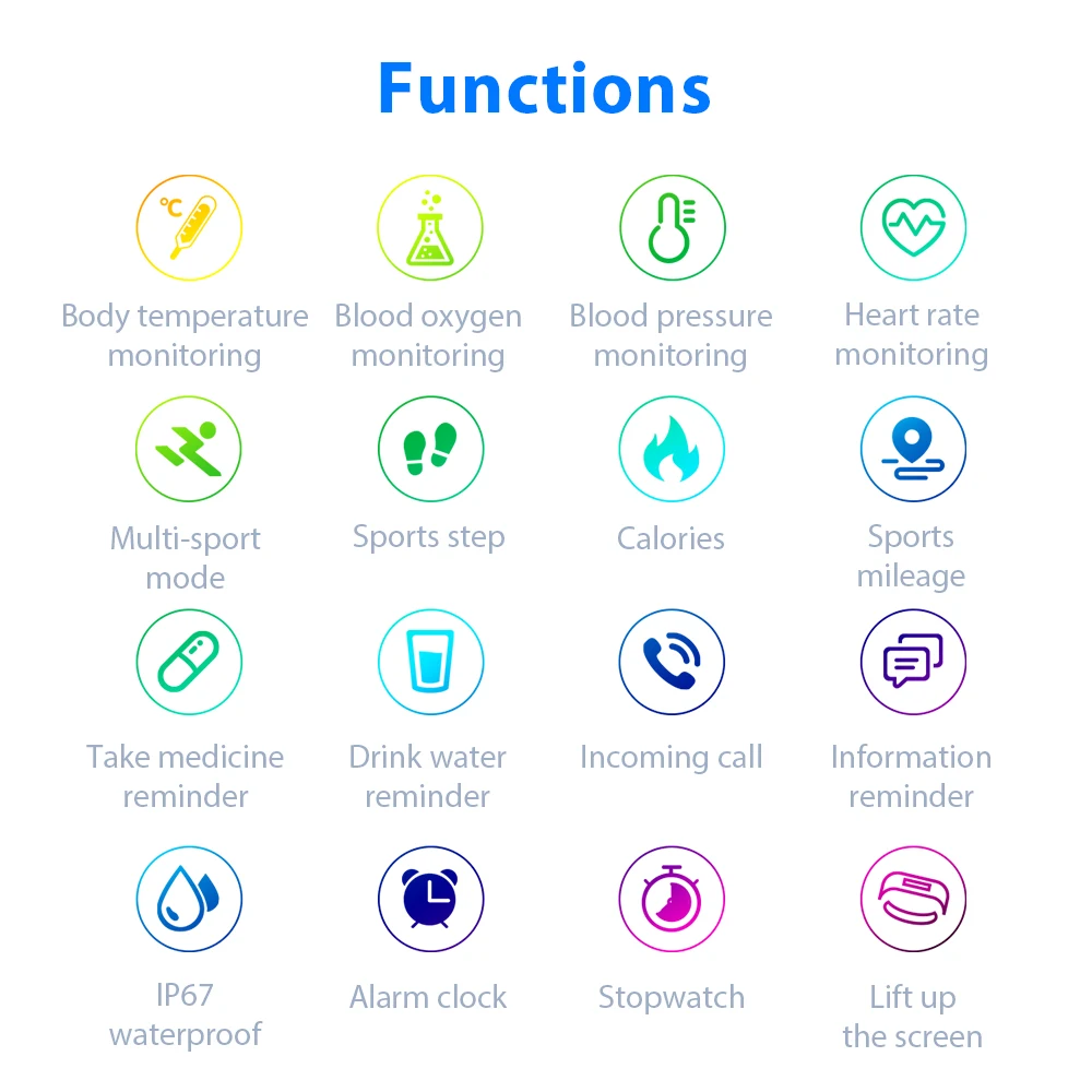 M9 3D цветной экран в реальном времени температура тела умный Браслет фитнес