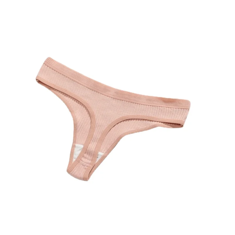 Сексуальные стринги из чистого хлопка с резьбой женские дышащие трусики