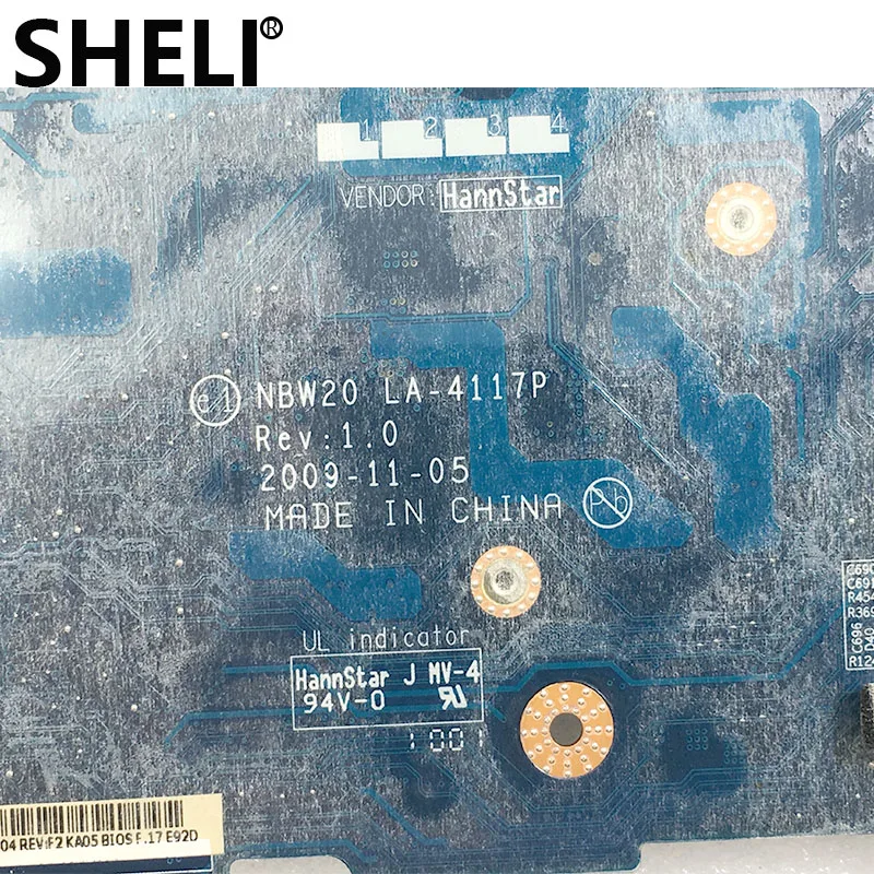 Материнская плата SHELI для HP DV4 dv4-2145dx NBW20 LA-4117P 598091-001 PAVILION DV4-2120CA ноутбука ПК