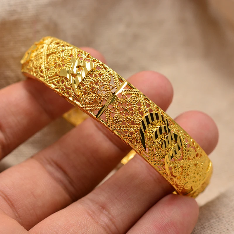 Дубай золотой цвет исламское письмо свадебные браслеты для женщин Невеста может