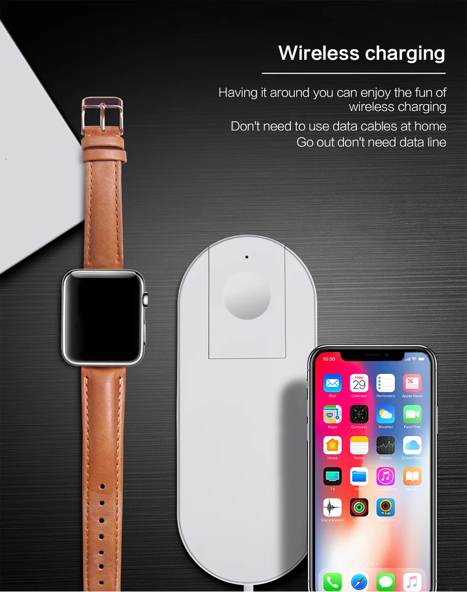 2 в 1 беспроводная зарядная панель для Apple Watch Fast Qi Phone настольная Беспроводная зарядная док-станция для iPhone 11 Pro XS Max XR X 8