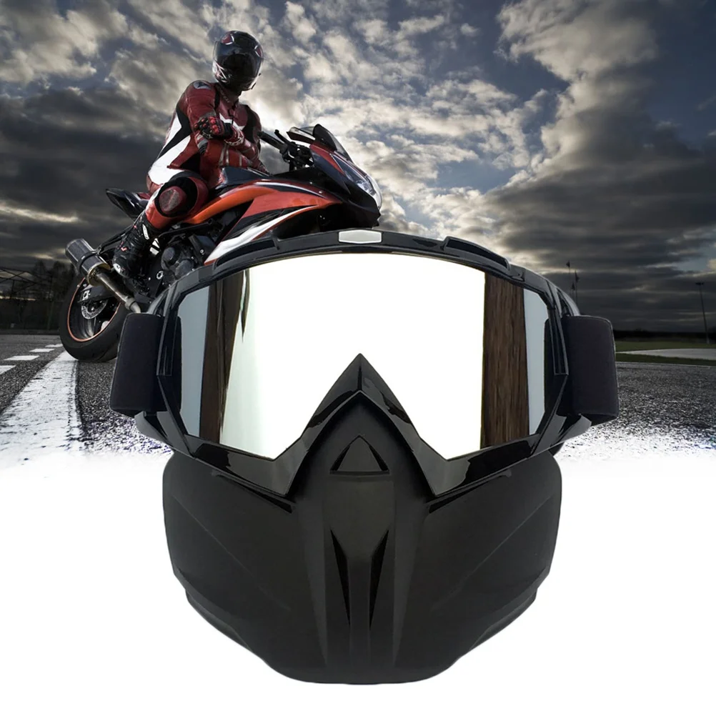 Motocross Goggles Full Face Motorcycle Mask Eyeswear Detachable Eye Glass Protection for Windproof Vintage Helmet Motorbike Gear |