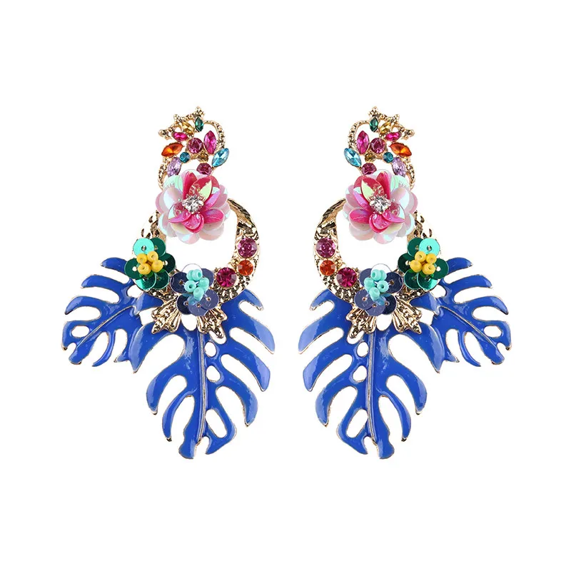 Boho серьги из сплава в форме листка этнический сплав Висячие для женщин 2019