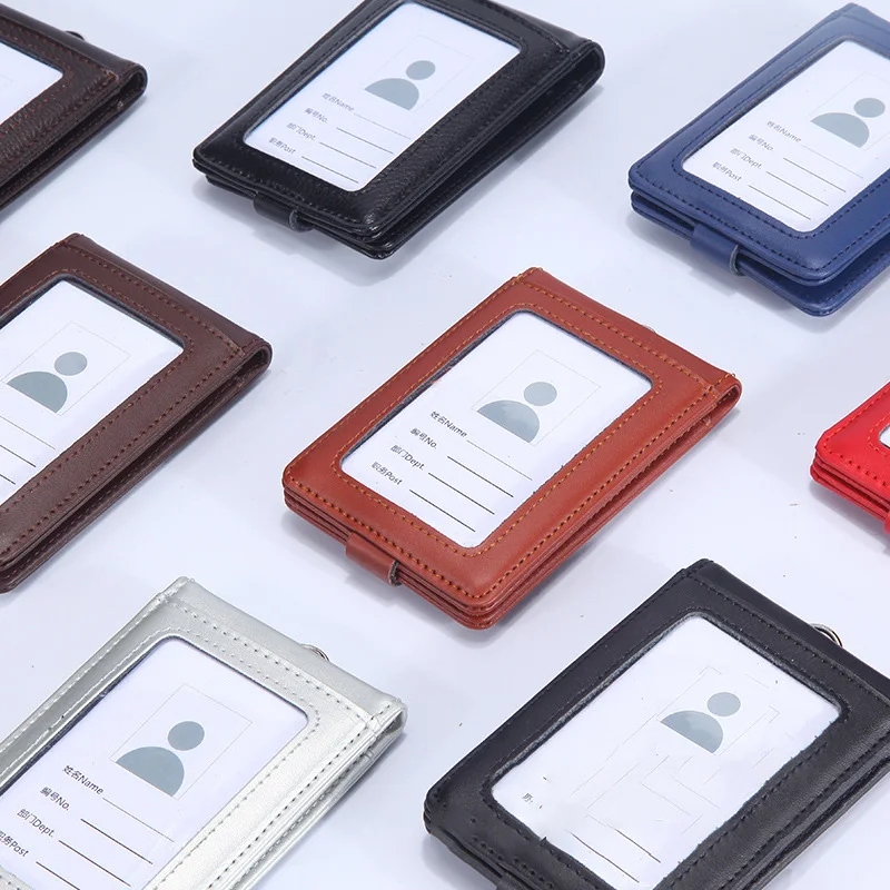 Новый кожаный держатель для нескольких карт прозрачный значок на ремнях