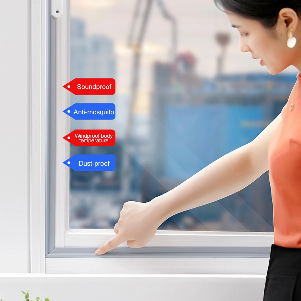 

2M Door Window Sealing Strips Wearable Pu Foam Self Adhesive Tape Waterproof Dustproof Sealing Tape Sound Insulation Tools
