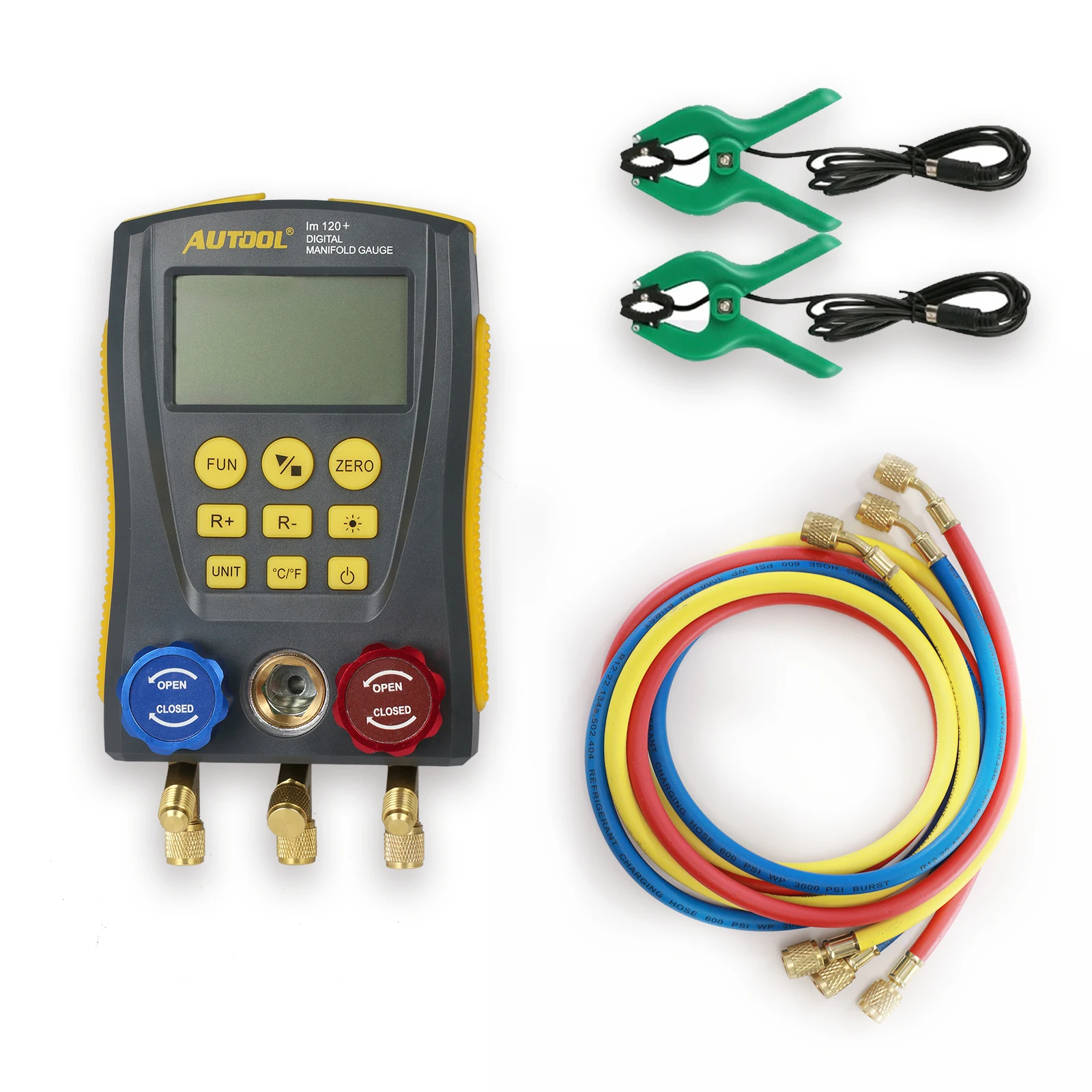 Цифровой вакуумный манометр AUTOOL LM120 + измеритель температуры для кондиционера и