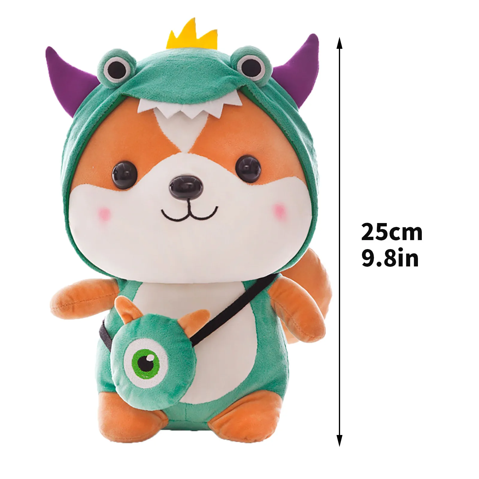 

10 in Kawaii Adorable Corgi Stuffed Animal Dressed in Dinosaur Costume Plushies toys Animal Stuffed Toy Birthday Gift For Kids