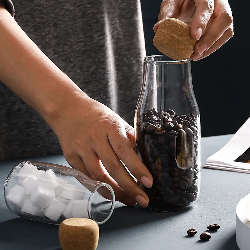 Бутылка в японском стиле прозрачная стеклянная Герметичная для кухни кофе