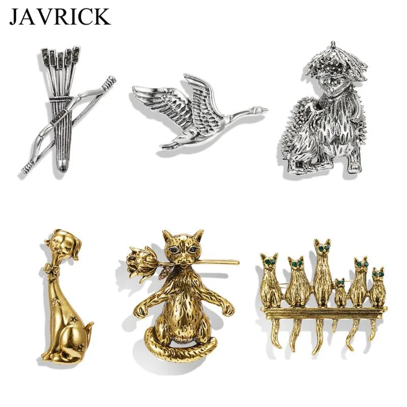 Ретро Сплав кошка брошь костюм пальто воротник рубашки булавка ювелирные