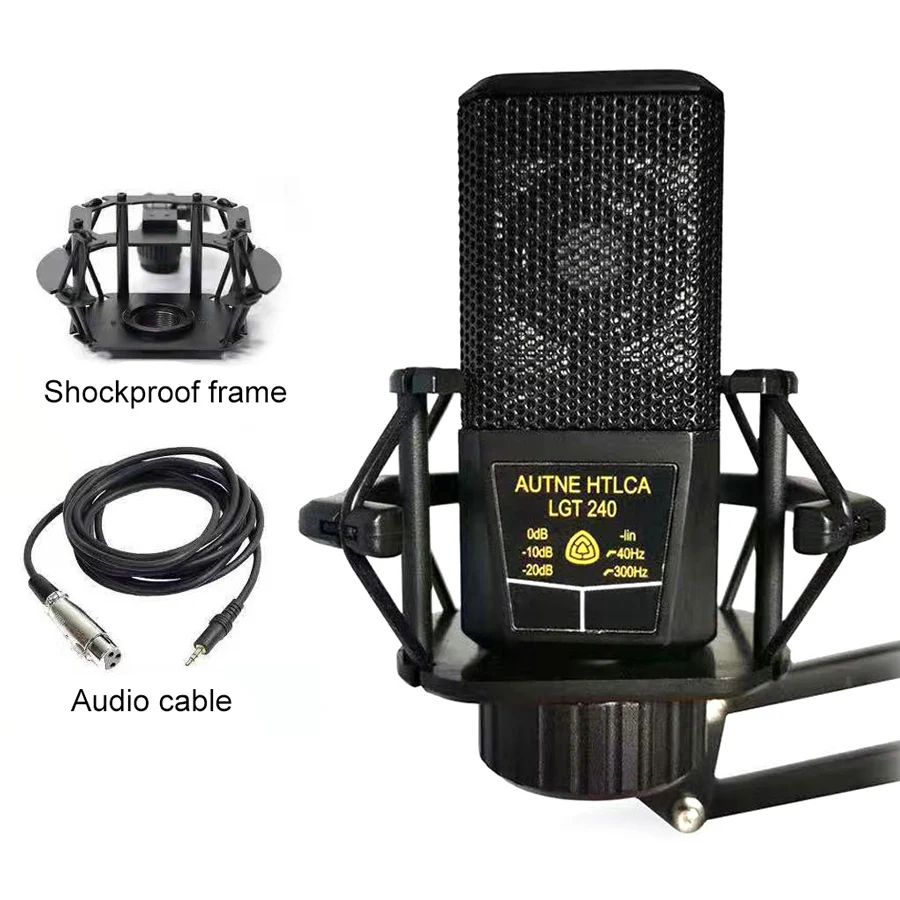 

LGT240 Professional Condenser Microphones Mic Large Diaphragm Square Computer Mobile Phone K Song Live Streaming Microphone