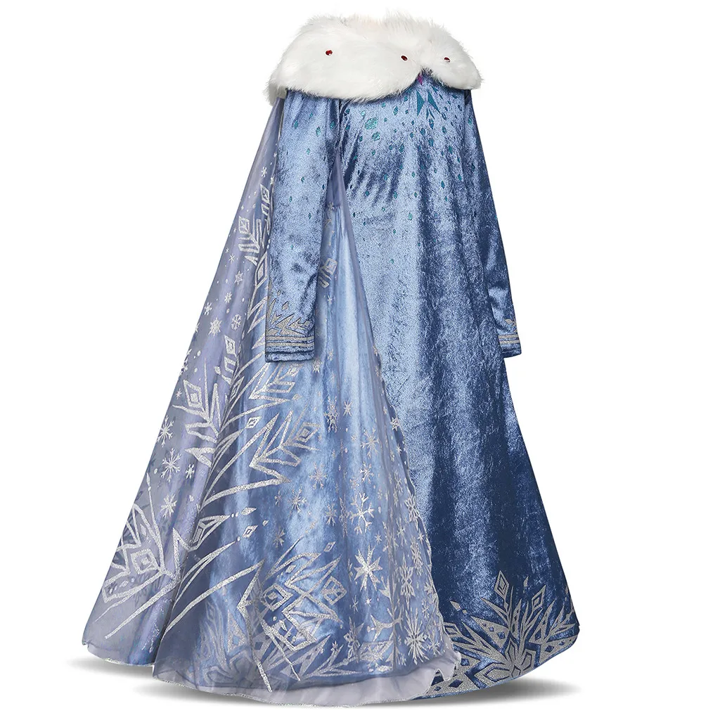 2019 new Elsa Dress girls Party Vestidos Cosplay Girl Clothing Anna Snow Queen Print Birthday Princess Kids Costume | Детская одежда и