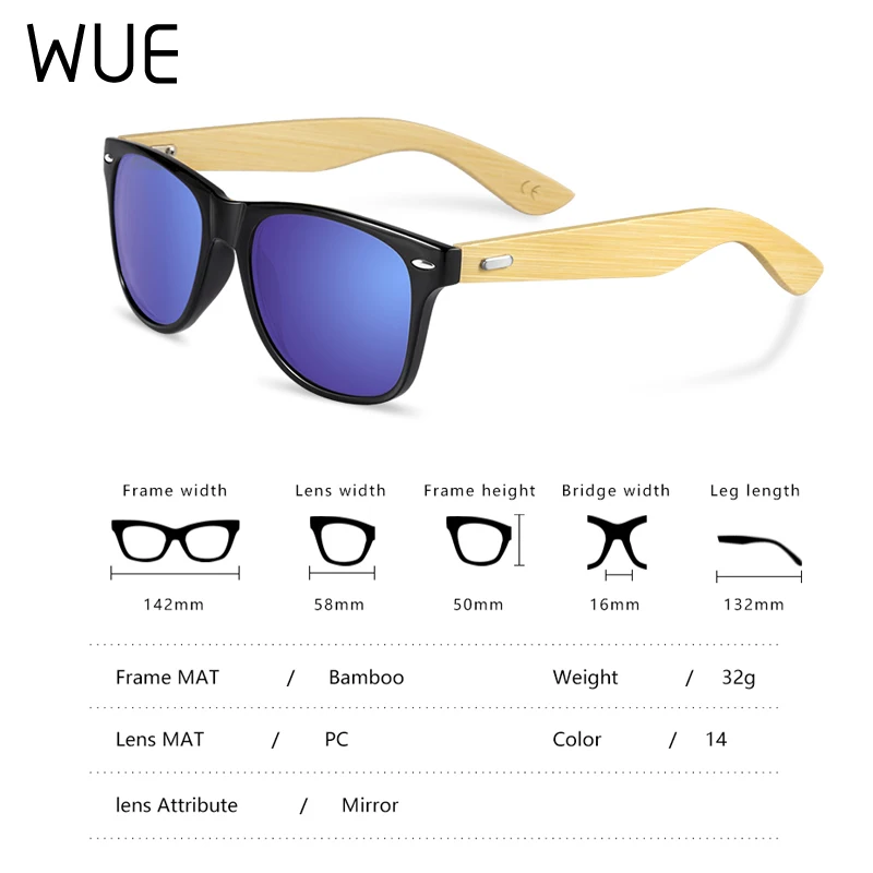 WUE 2021 новые модные деревянные солнцезащитные очки для мужчин и женщин квадратные