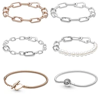 fashion pearl wristbands pandora me chain bracelet pendant 925 original sterling silver jewelry evil eye women luxury brand diy