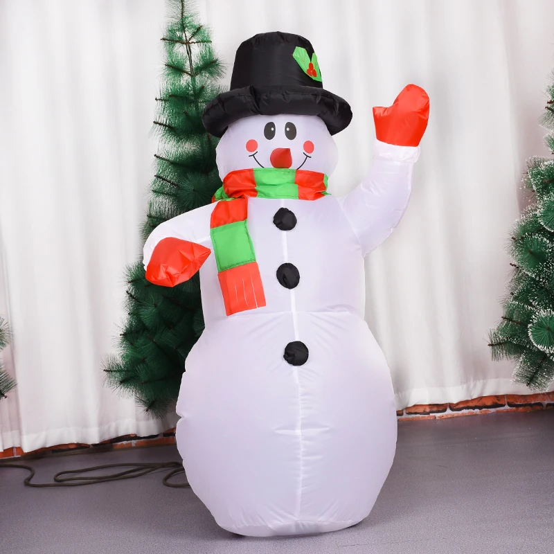 

Надувной снеговик со светодиодной подсветкой и воздушным насосом, 120 см