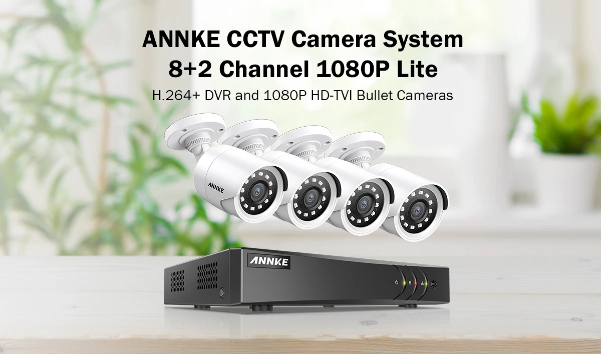 ANNKE 4CH 1080P CCTV камеры DVR системы 4 шт. водонепроницаемый 2.0MP HD-TVI пуля камера s домашний комплект видеонаблюдения белого цвета