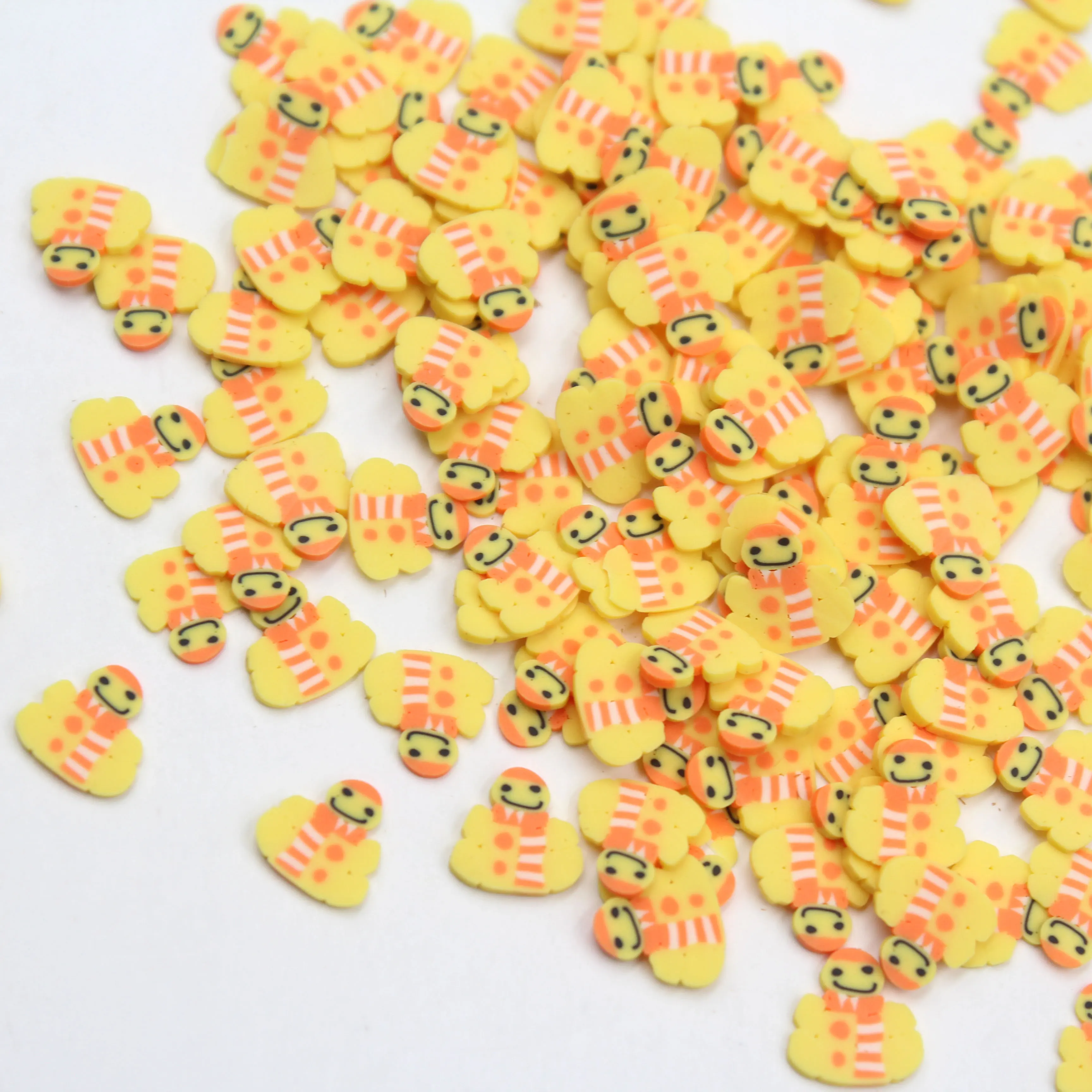 100 г/лот желтый Снеговик ломтиков из полимерной глины посыпка для Рождественская