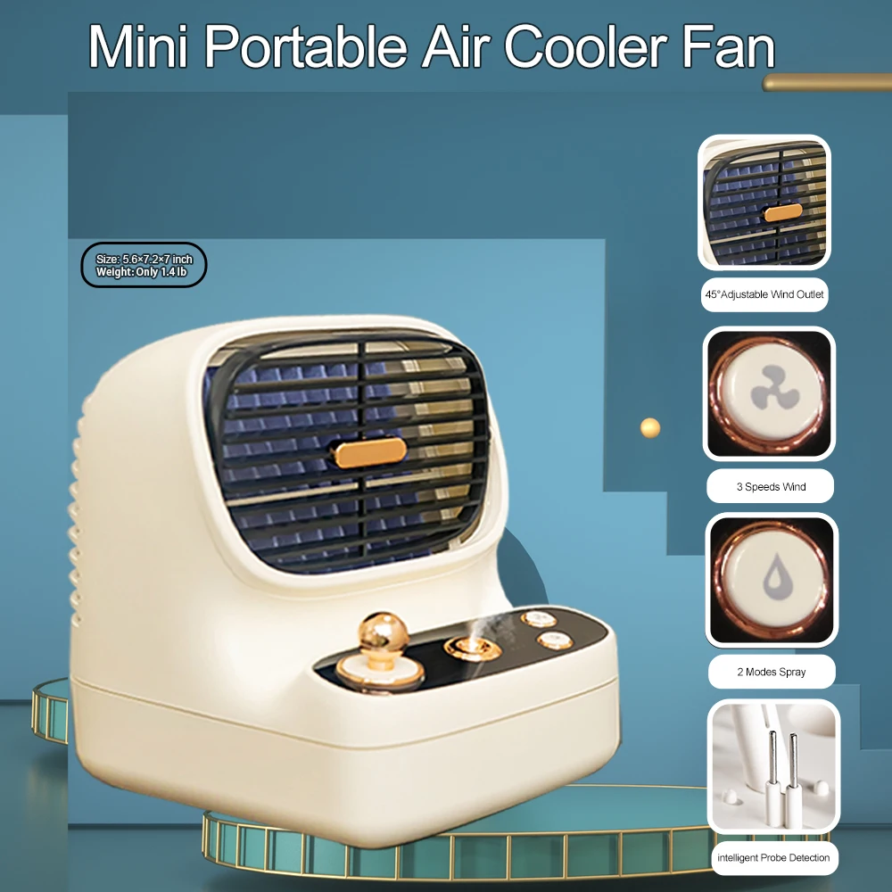 

AJAZZ-AC008 вентилятор-распылитель с водяным охлаждением в стиле ретро игровой консоли с трехступенчатой регулировкой скорости ветра 10 часов ув...