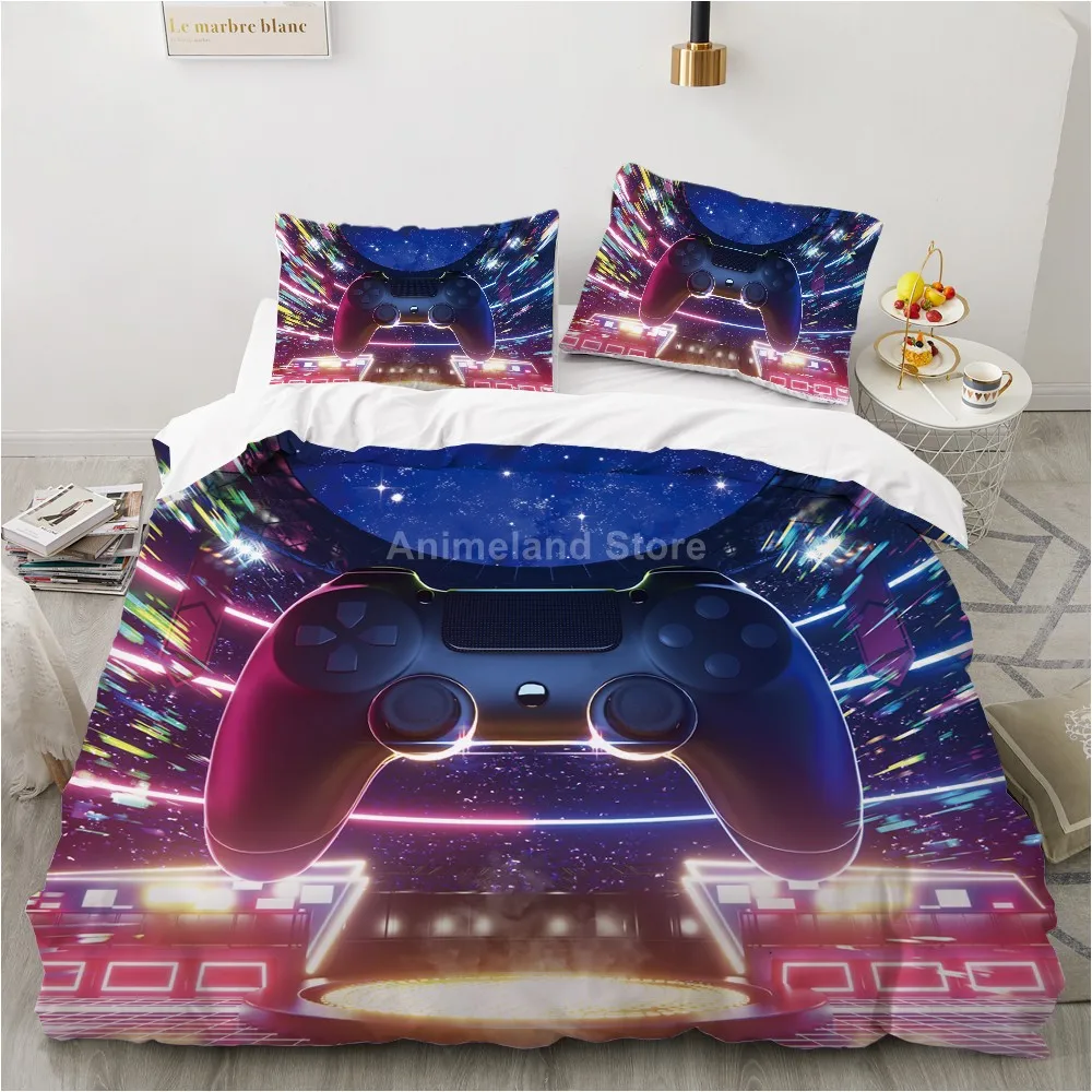 Черный комплект постельного белья с геймпадом для игр детское 3d постельное белье