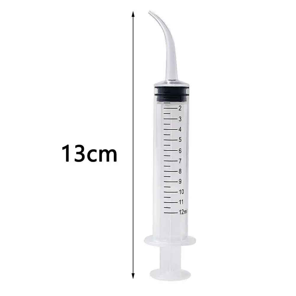 

5pcs Clear Disposable Dental Irrigation Syringe With Curved Tip Dental Kit Tooth Transparent Whitening Dental Instrument