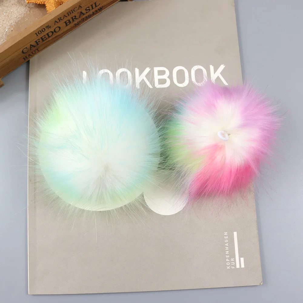 2 шт./лот искусственные разноцветные шапки помпоны ручной работы DIY шапка из