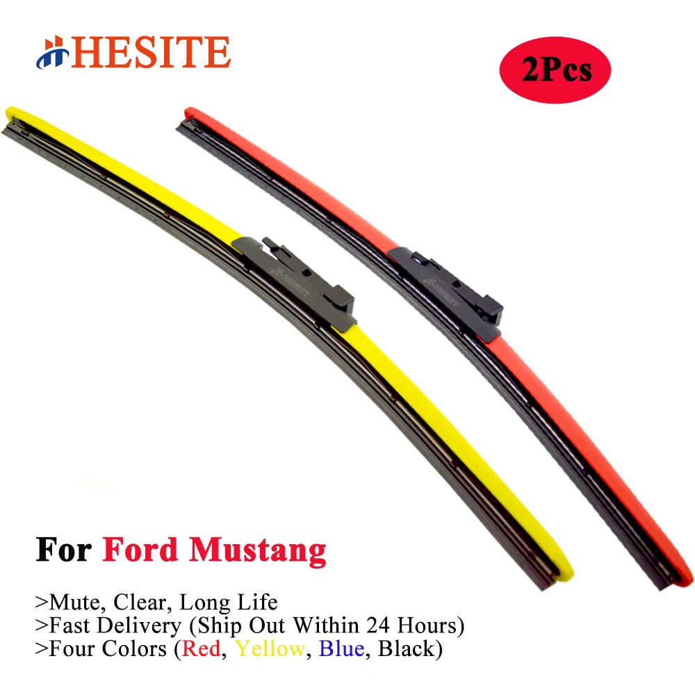 Стеклоочистители из натурального каучука для Ford Mustang 2000 2020 22 + 20 дюймов красные