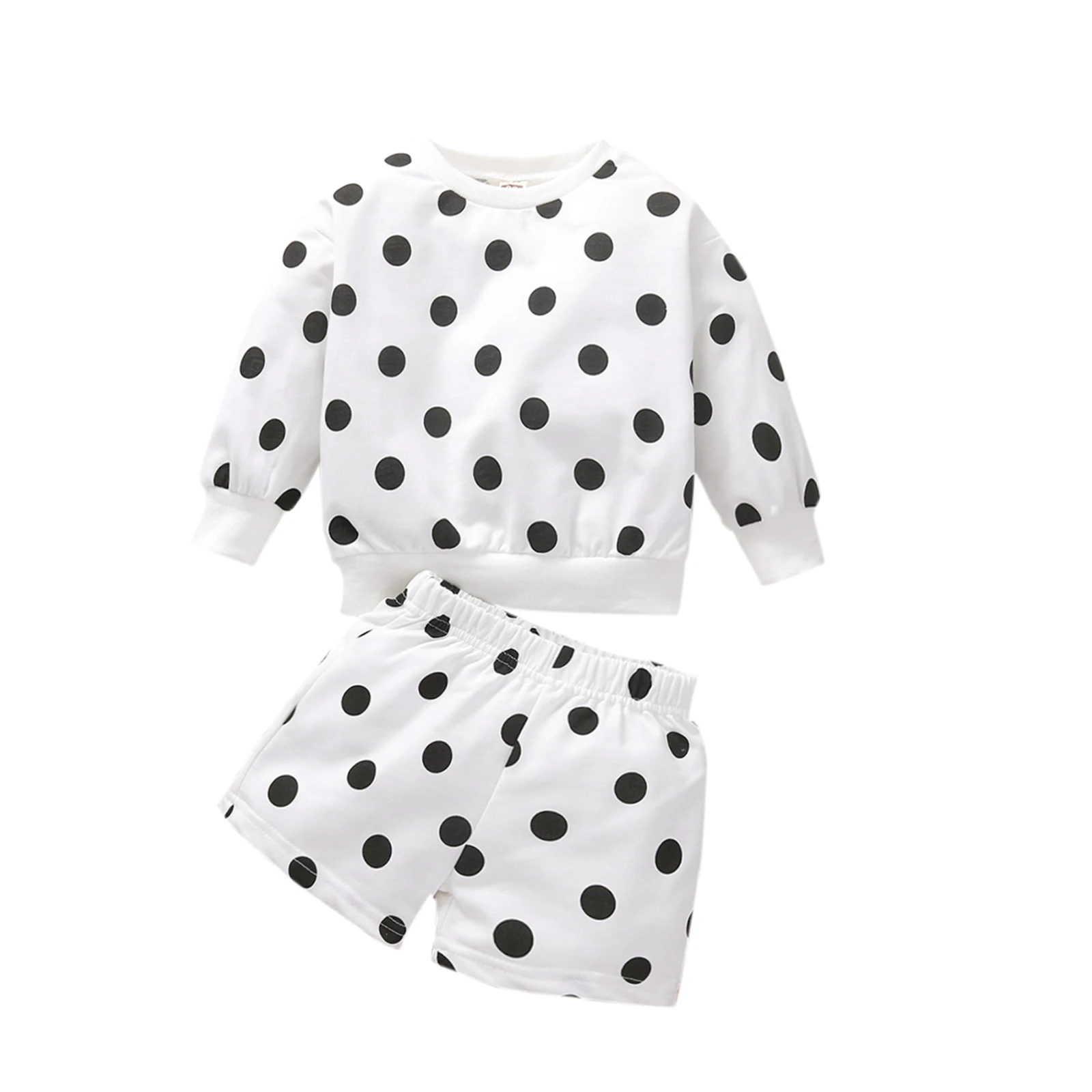 

Повседневная футболка с длинным рукавом и шорты для маленьких девочек