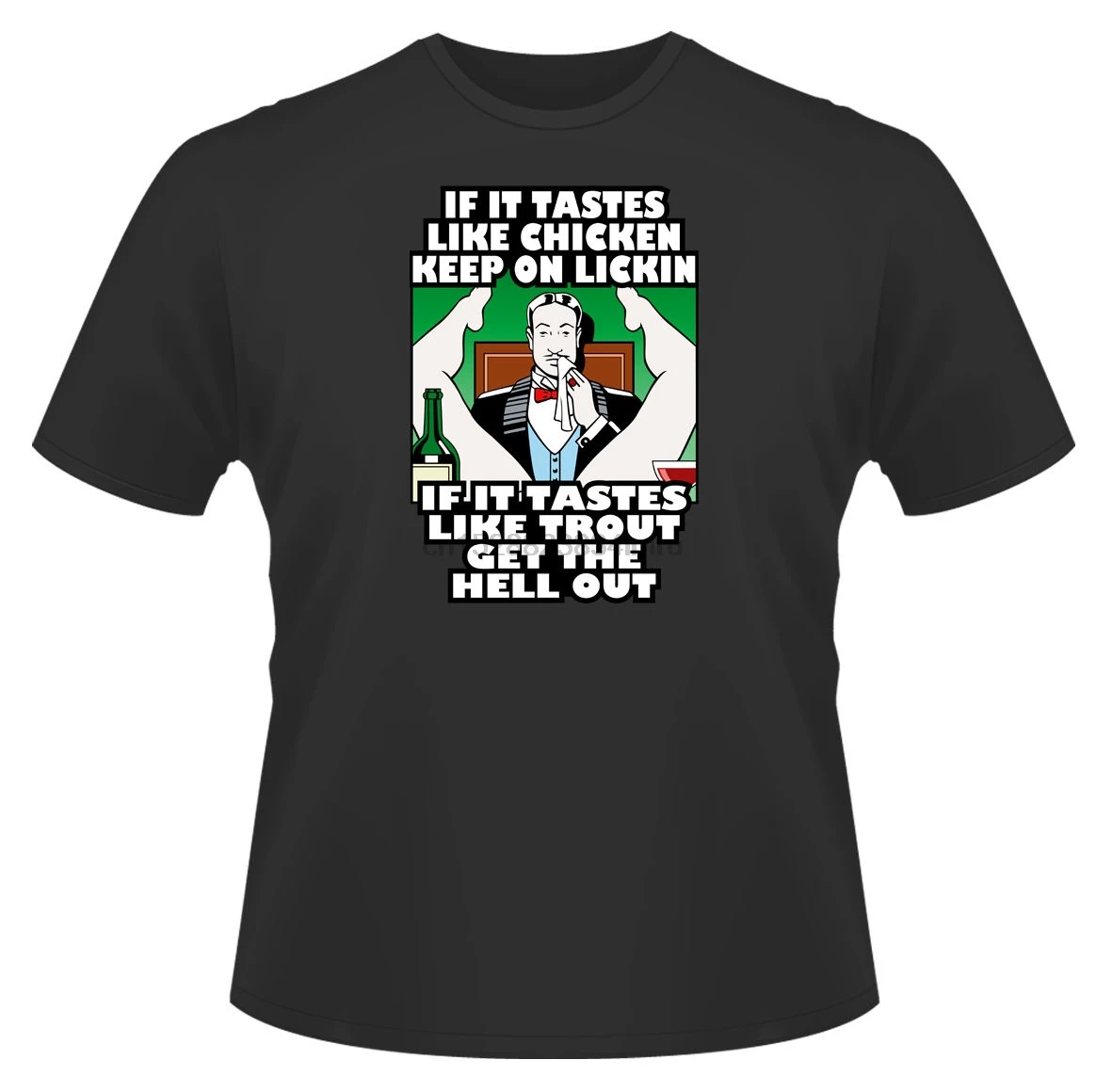 Для мужчин футболка в том случае если он Tastes Like курица смешной грубый идеальный