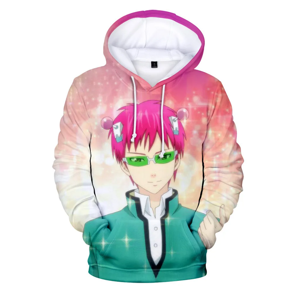 

Толстовка аниме Saiki Kusuo no sai-nan, модная весенне-осенняя мужская и женская толстовка, модная трендовая повседневная одежда с карманами