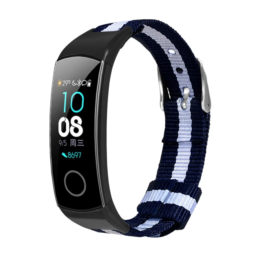 Kinganda Роскошные нейлоновые часы на ремешке для Huawei Honor Band 5/4 тканевые
