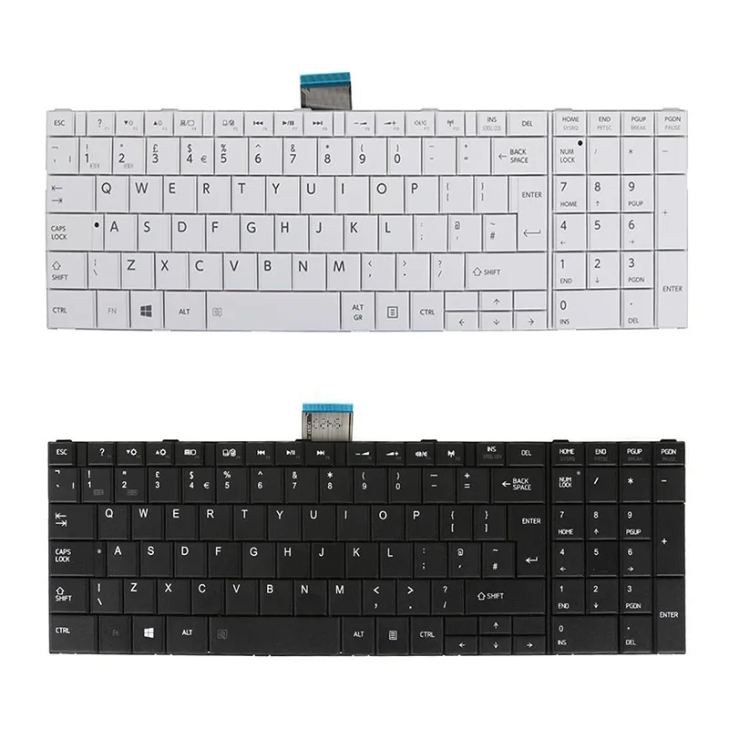 

UK New Replacement Keyboard for Toshiba Satellite C850 C850D C855 C855D C870 C875 C870D C875D L850 L850D L855 L855D Laptop White