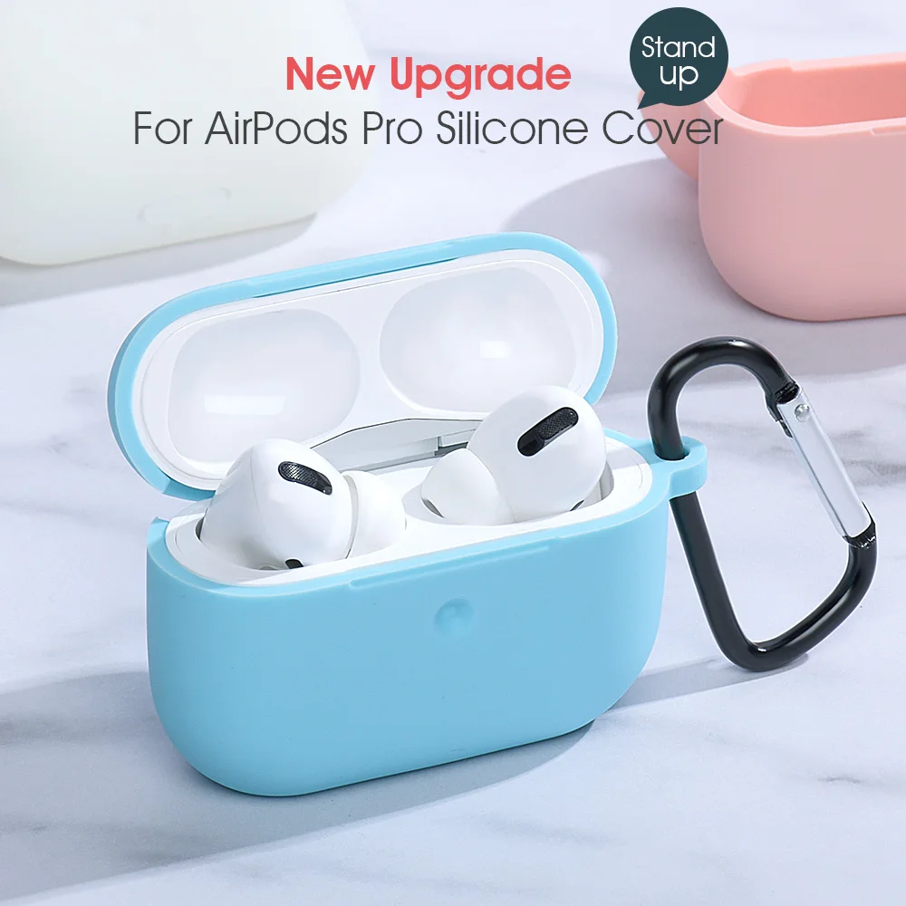 Чехол для наушников Apple Air Pods 3 pro мягкий Цветной силиконовый чехол с крючком