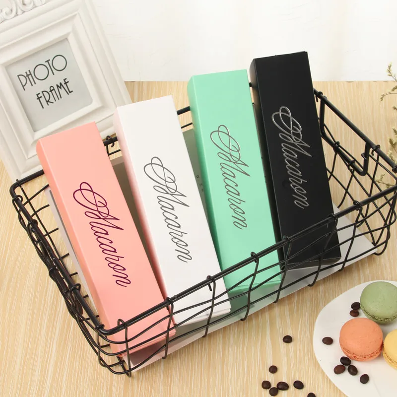 

5pcs Black Macaron Packaging Gift Box Candy Dragee Baptism Box Portable Storage Box Baby Shower Gift Bags Wrapping Supplies
